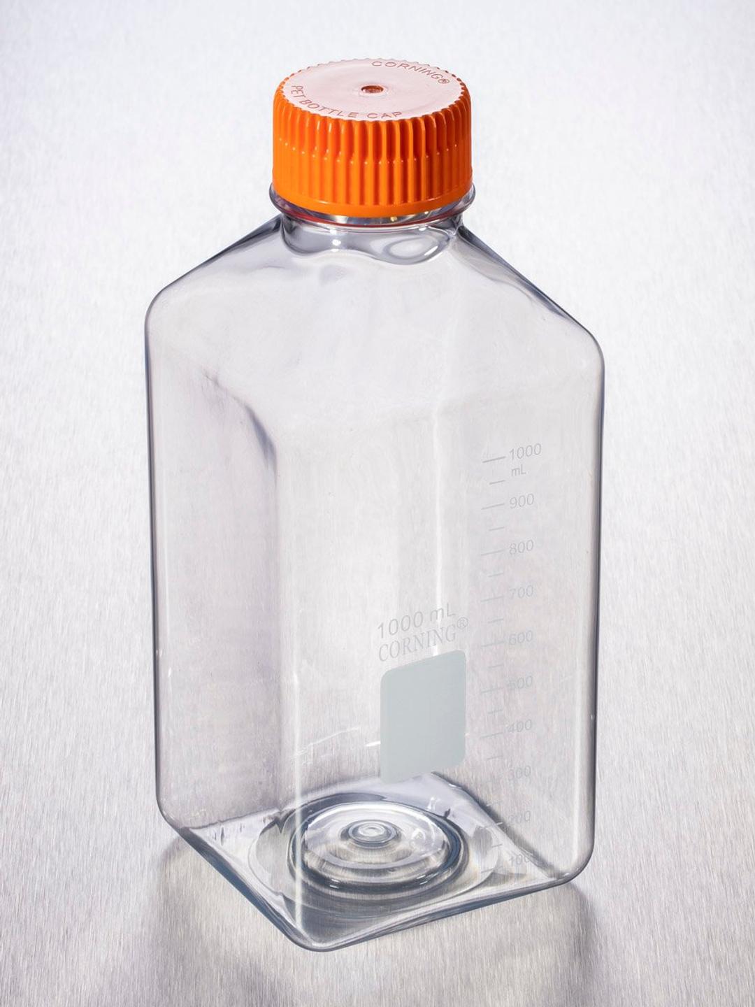 Corning® 1L Square PET Storage Bottles with 45 mm Caps - Corning Life Sciences - General Lab