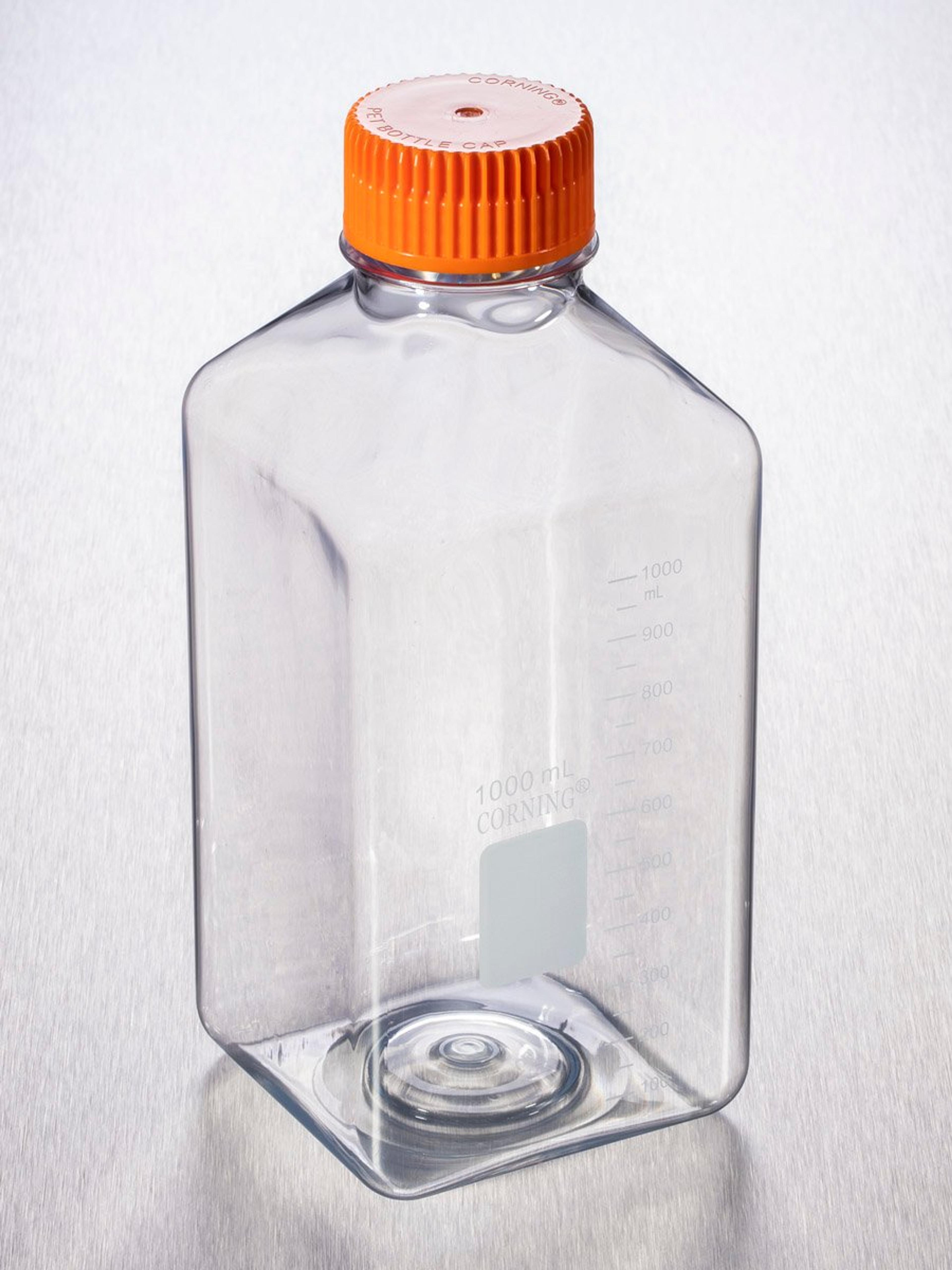Corning® 1L Square PET Storage Bottles with 45 mm Caps - Corning Life Sciences - General Lab