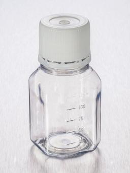 Corning® 125 mL Octagonal PET Storage Bottles with 31.7 mm Screw Caps, Sterile - Corning Life Sciences