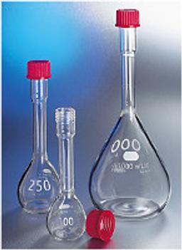PYREX® 500 mL EZ Access™ Wide Mouth Volumetric Flask, TC, Class A, Heavy Duty, with GL32 Screw Cap - Corning Life Sciences - General Lab
