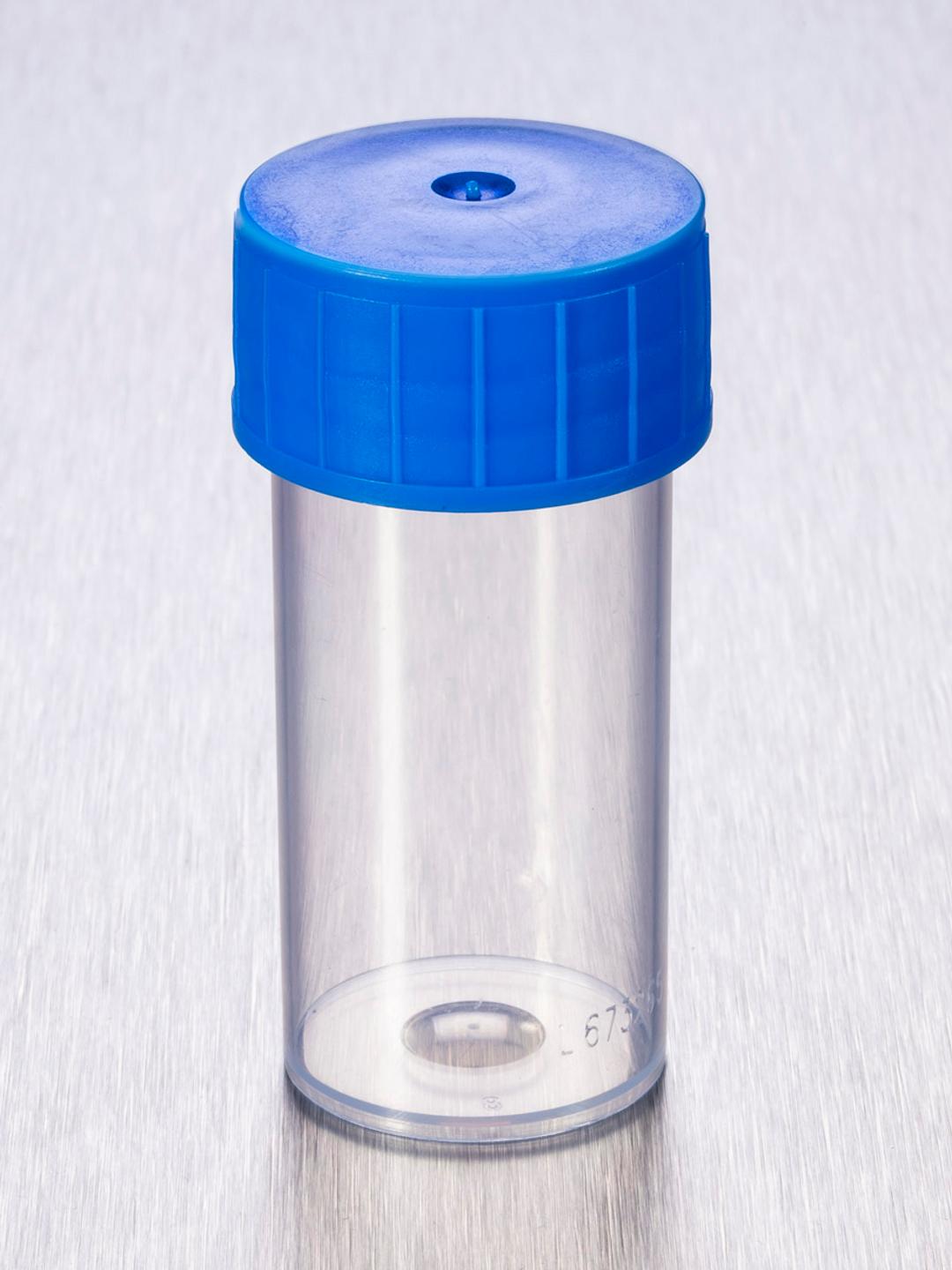 Corning® Gosselin™ Straight Container, 40 mL, PP, Blue Screw Cap, Assembled, 100/Bag, 1000/Case - Corning Life Sciences