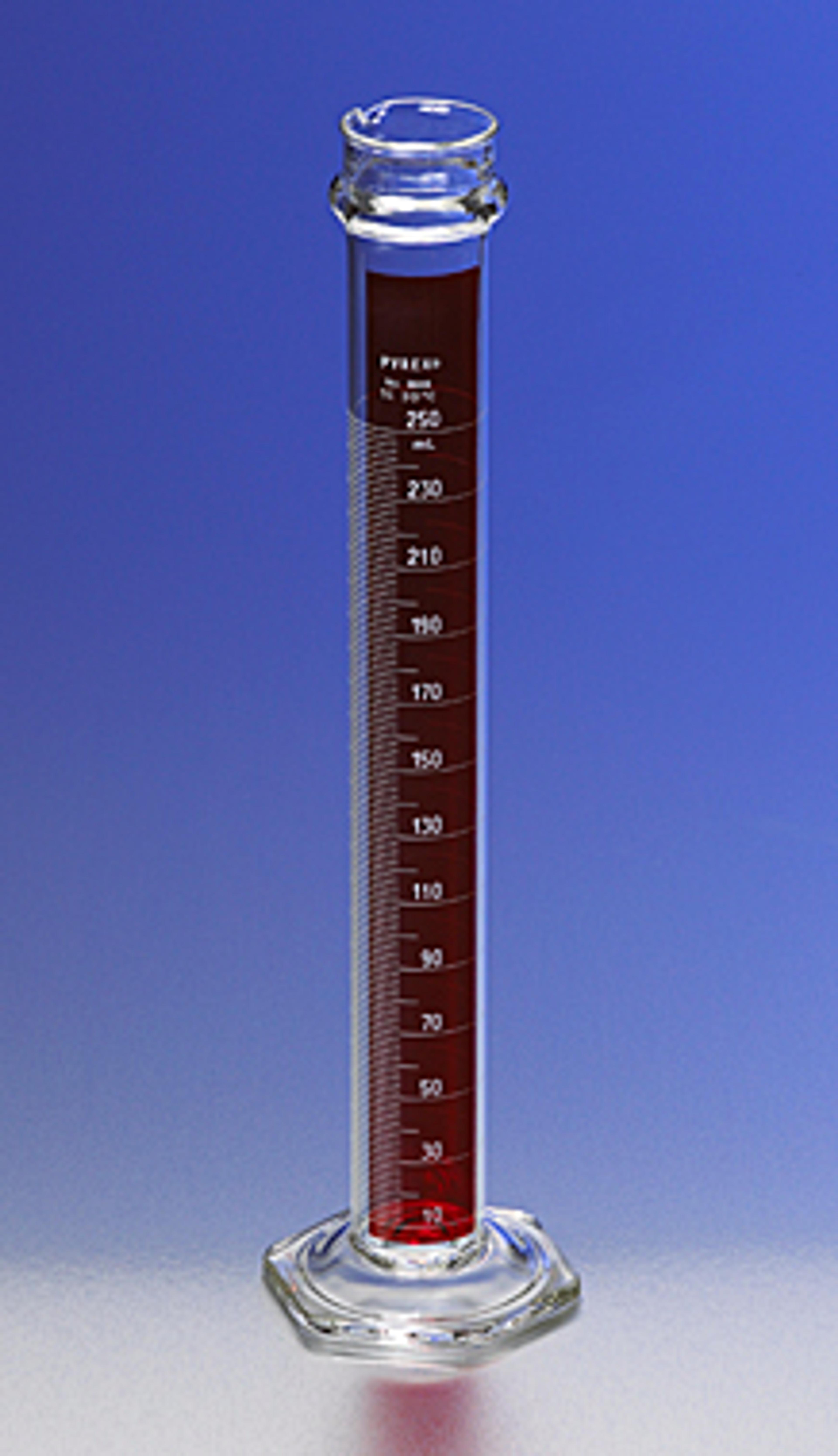 PYREX® 25 mL Single Metric Scale Cylinders, Reinforced Glass Bead, Lifetime Red™, TC - Corning Life Sciences - General Lab