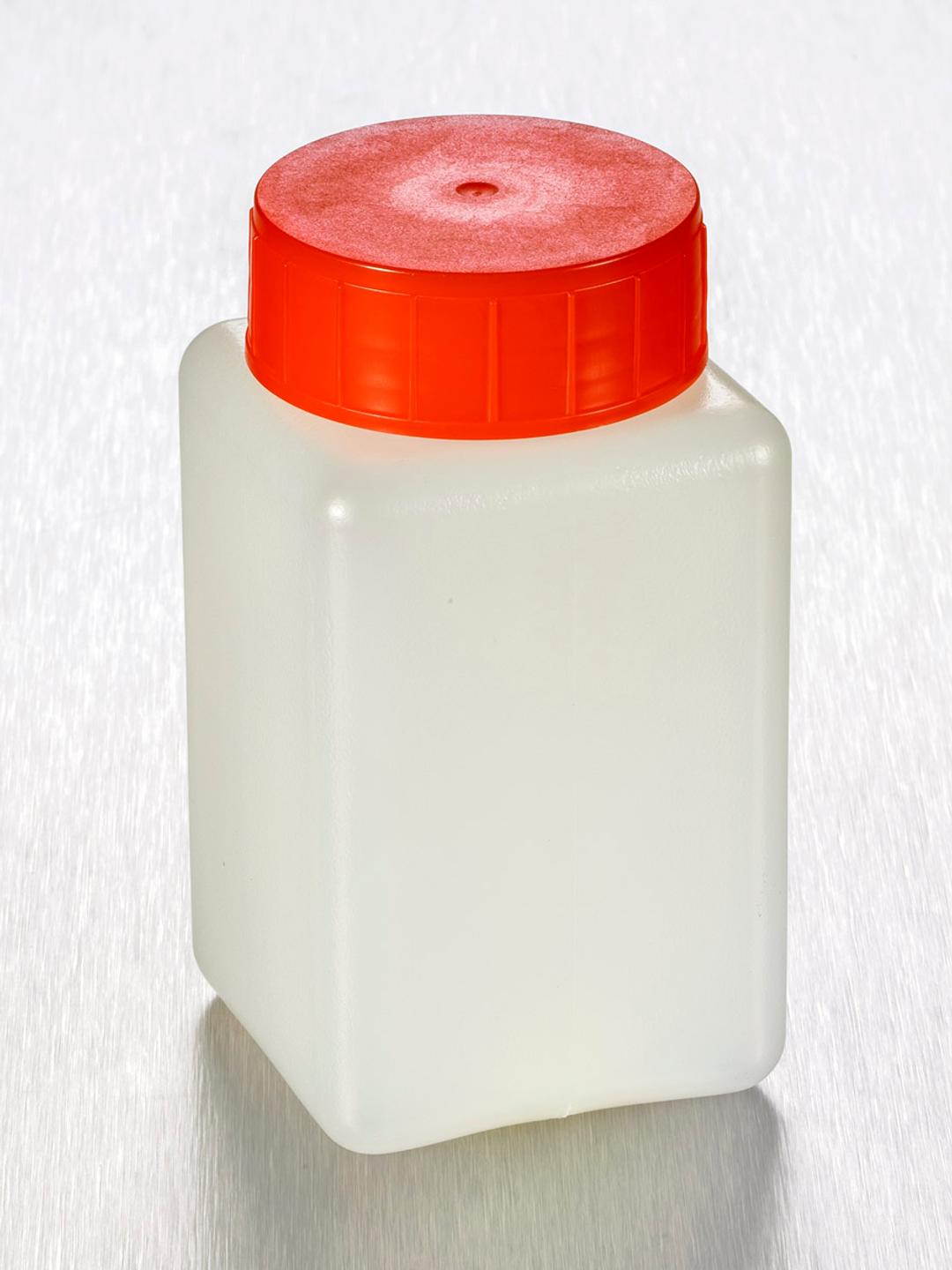 Corning® Gosselin™ Square HDPE Bottle, 150 mL, 37 mm Red Cap, Assembled, 300/Case - Corning Life Sciences