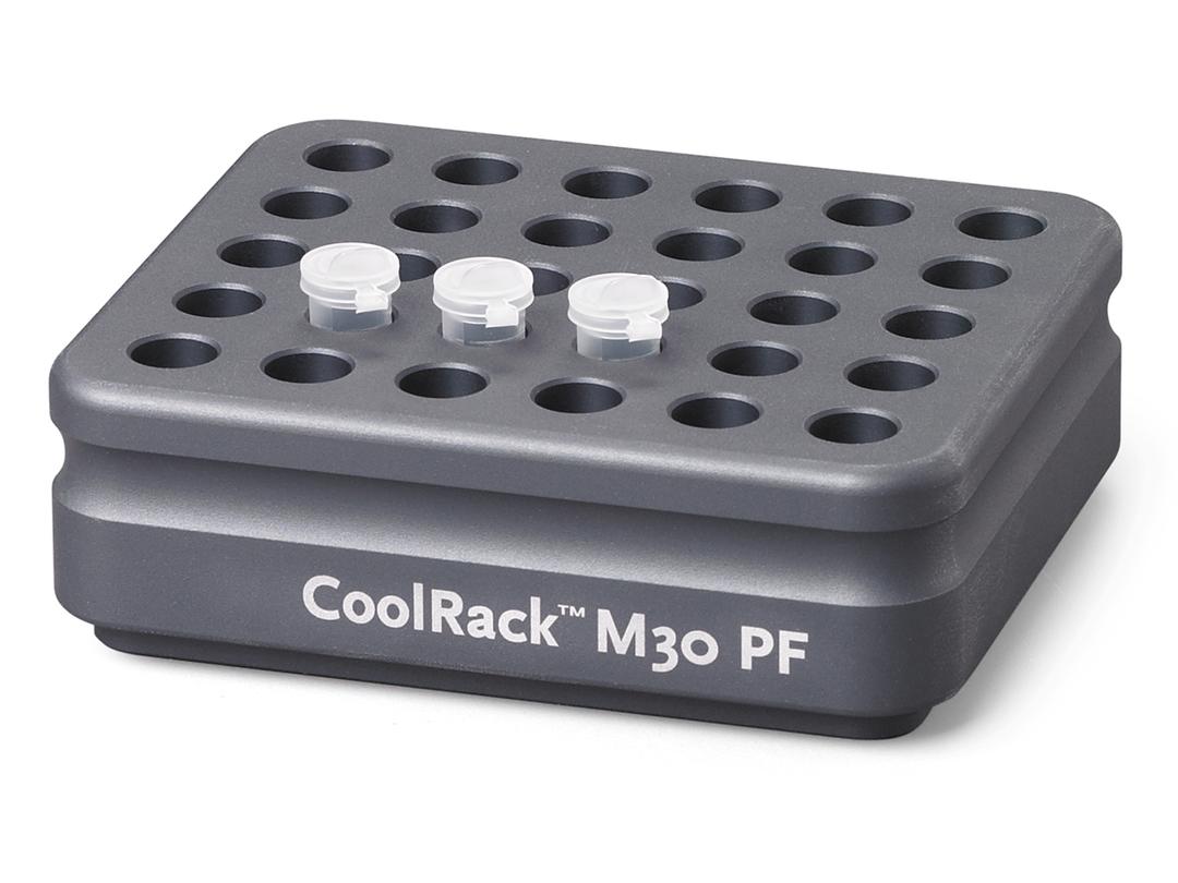 Corning® CoolRack M30-PF, Holds 30 x 1.5mL Microcentrifuge Tubes, Tapered Wells for Conical Tubes, Gray - Corning Life Sciences - General Lab