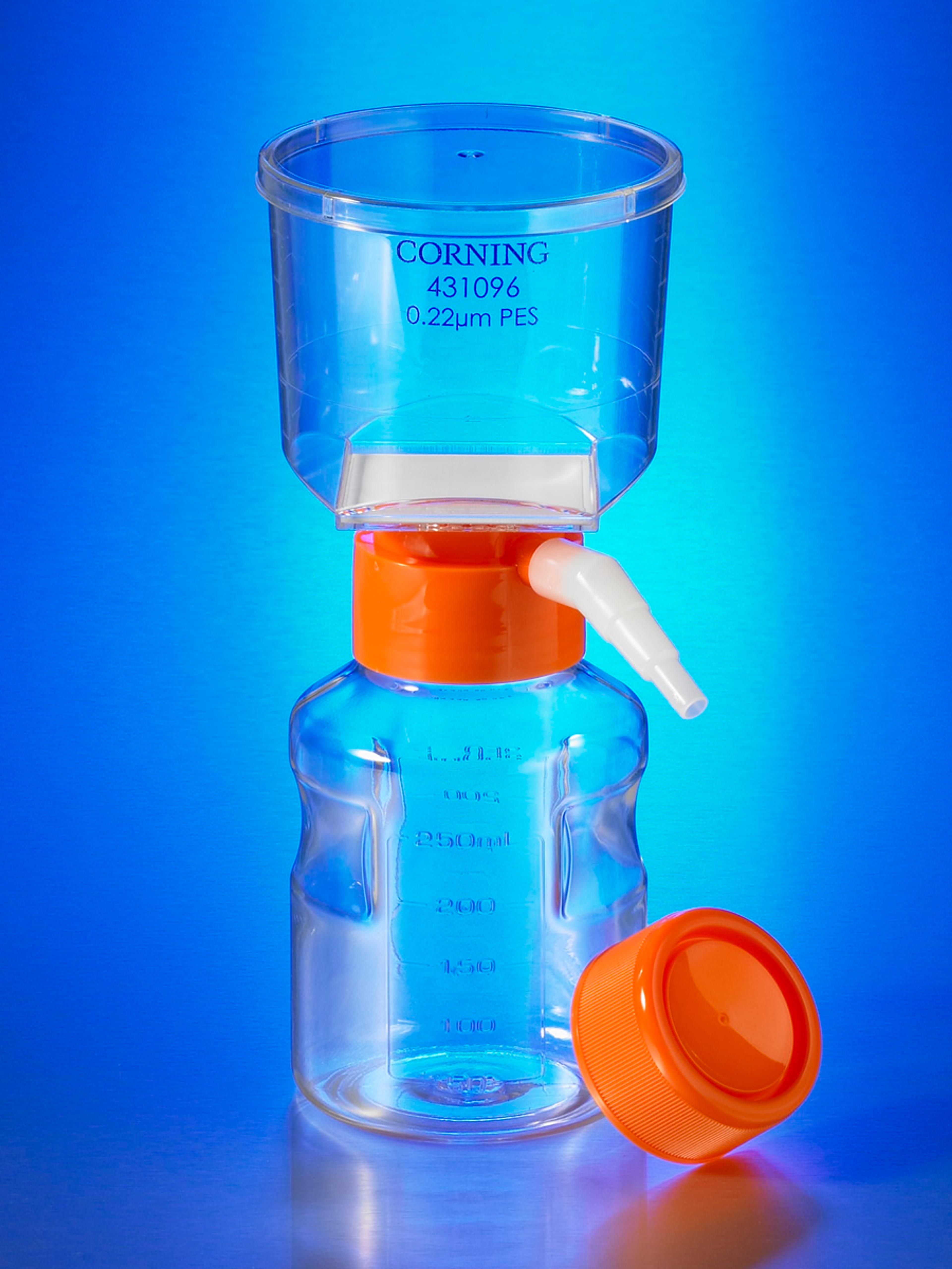 Corning® 150 mL Vacuum Filter/Storage Bottle System, 0.22 µm Pore 13.6cm² CA Membrane, Sterile, 12/Case - Corning Life Sciences