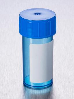 Corning® Gosselin™ Straight Container, 40 mL, Blue PP with White Label, Blue Screw Cap, Assembled, Sterile, 100/Bag, 1000/Case - Corning Life Sciences