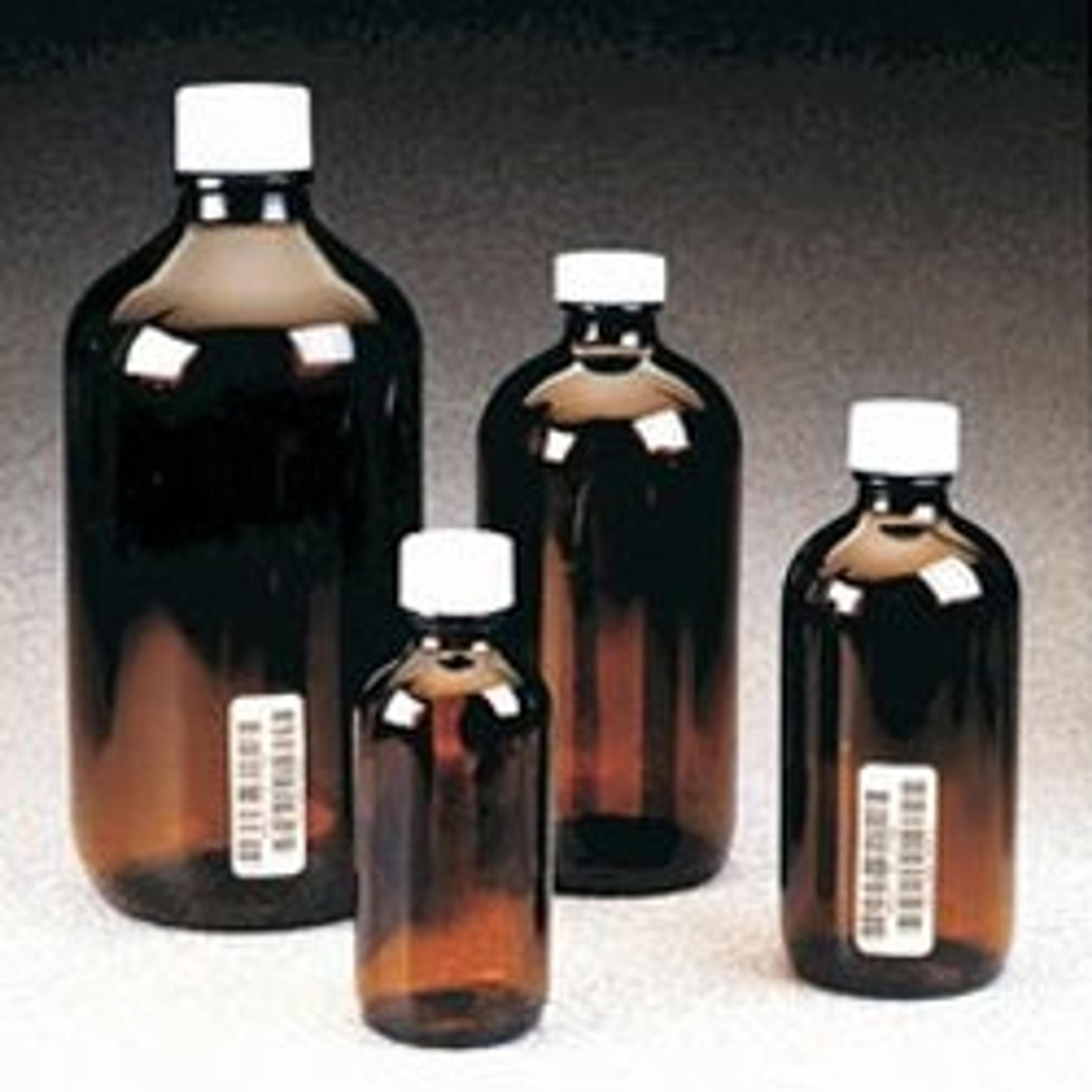 I-Chem™ Boston Round Narrow-Mouth Amber Glass Bottles with Closure - Thermo Fisher Scientific - General Lab