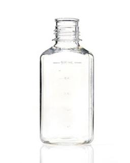 EZBio® 500 mL Polycarbonate (PC) Media Bottles, Non-Sterile, Autoclavable Square Storage Bottles with 38-430 mm Neck, Without Caps, 12/PK - Foxx Life Sciences - Life Sciences