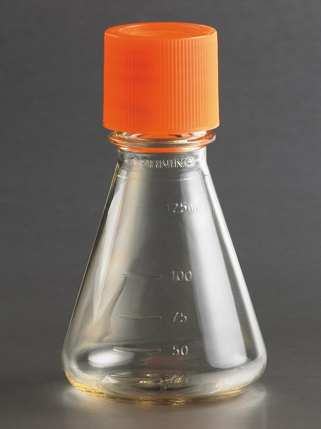 Corning® 125 mL Polycarbonate Erlenmeyer Flask with Flat Cap - Corning Life Sciences - Life Sciences