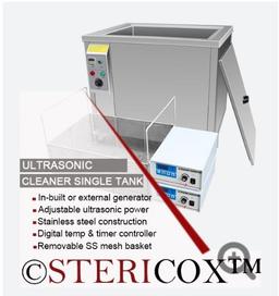 Single tank ultrasonic cleaner - Stericox - General Lab