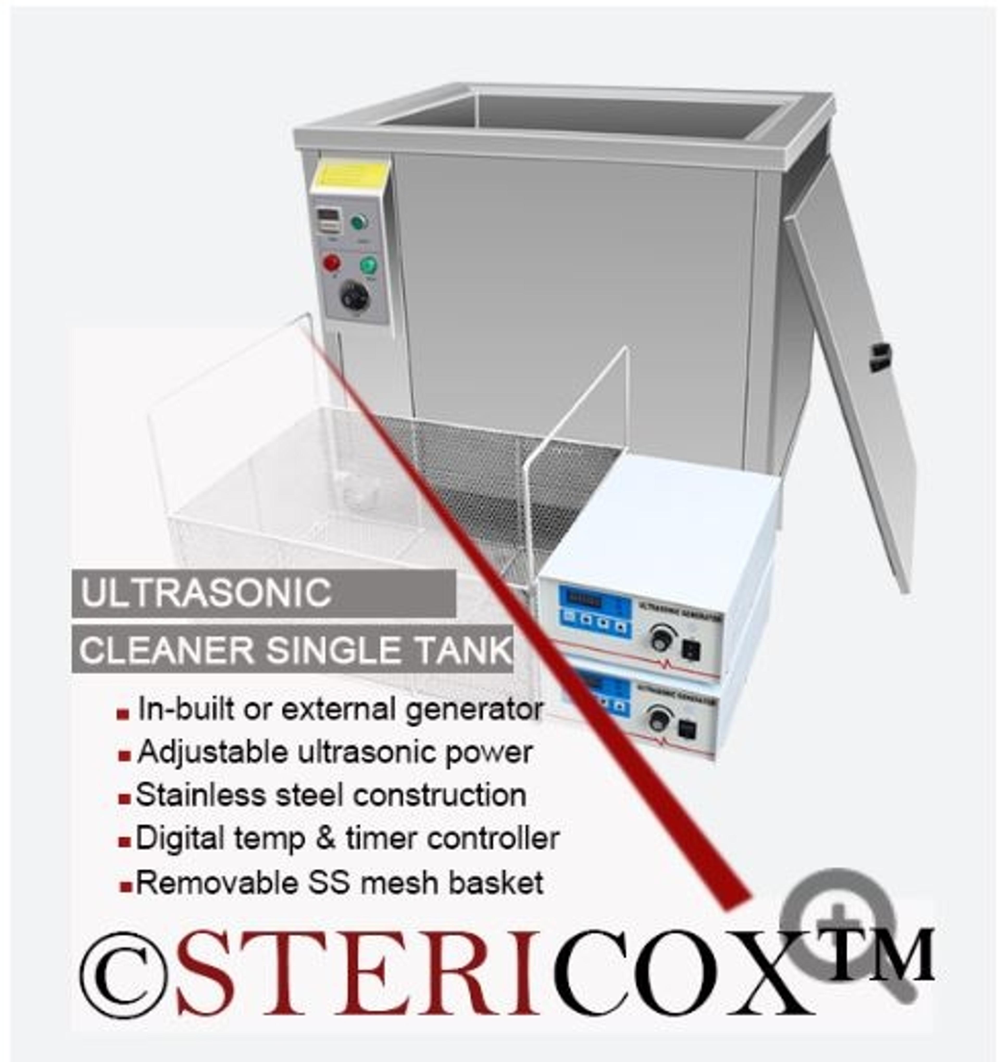 Single tank ultrasonic cleaner - Stericox - General Lab