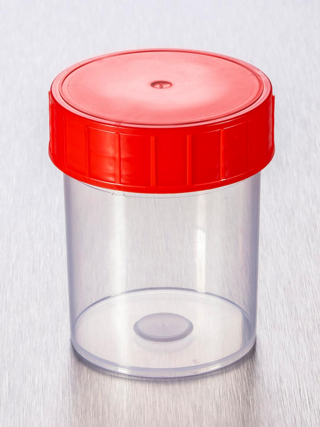 Corning® Gosselin™ Straight Container, 125 mL, PP, Red Screw Cap, Assembled, Sterile, 380/Case - Corning Life Sciences