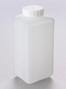 Corning® Gosselin™ Square HDPE Bottle, 2 L, Graduated, 58 mm White Cap with Wad, Assembled, 50/Case - Corning Life Sciences