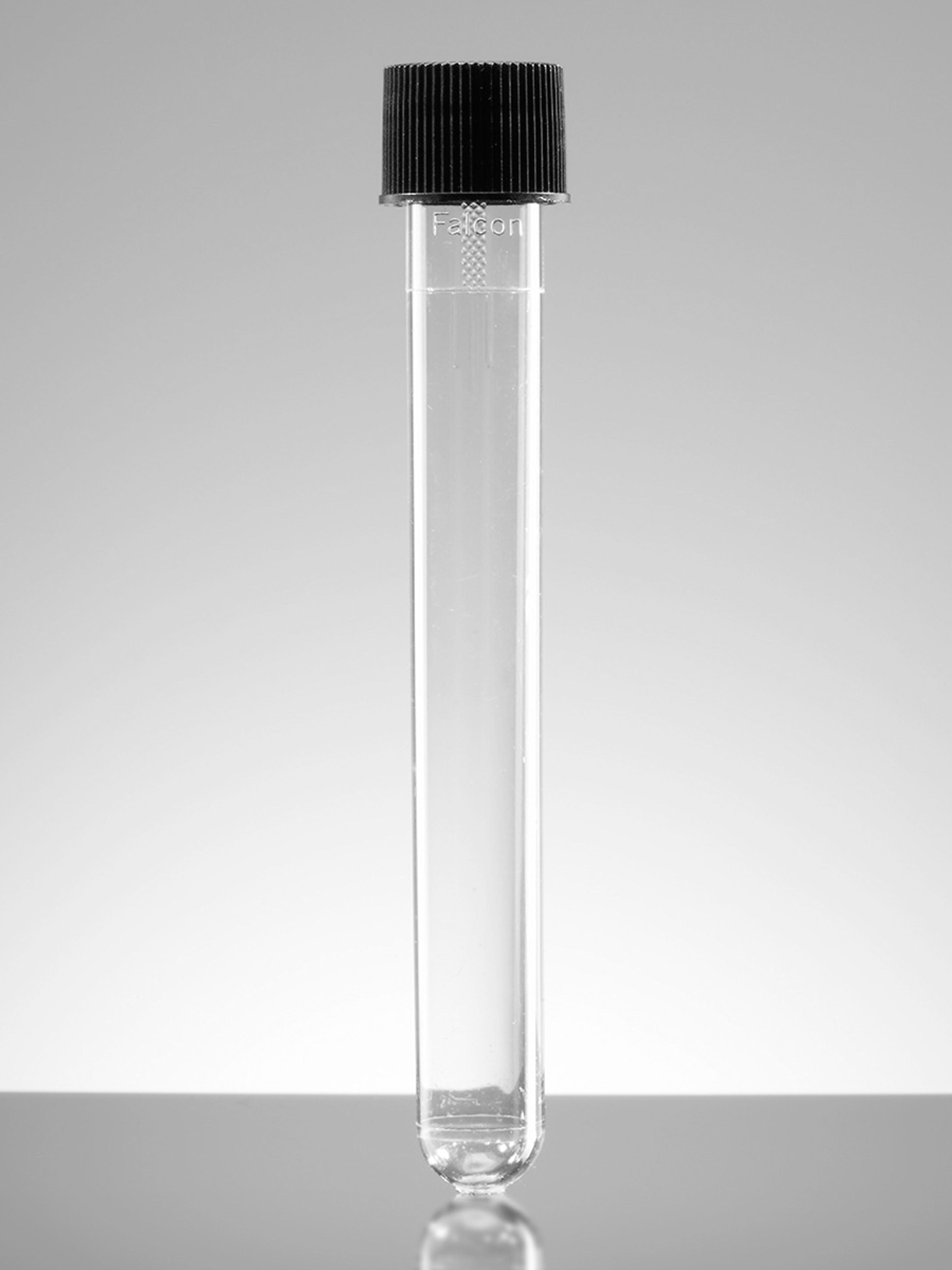 Falcon® 16 mL Round Bottom Polystyrene Test Tube, with Screw Cap, Sterile, Individually Wrapped, 500/Case - Corning Life Sciences - General Lab