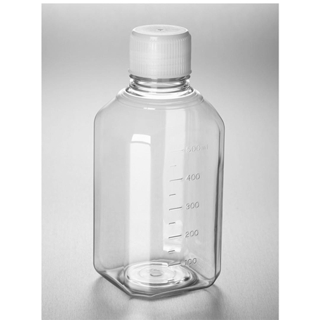 Corning® PET Bottle, 500 mL, Graduated, IATA-Validated Screw Cap, Sterile, Pre-Assembled, 12/Tray - Corning Life Sciences - General Lab