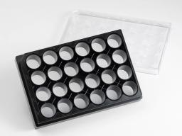 Corning® Elplasia® 24-well Black/Clear Round Bottom Ultra-Low Attachment, Microcavity Plate, with Lid - Corning Life Sciences
