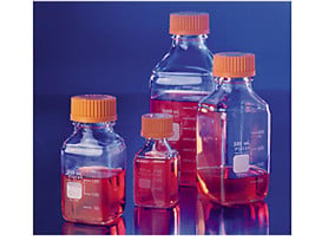PYREX® 100 mL Square Glass Media Storage Bottles, with GL32 Screw Cap - Corning Life Sciences - General Lab