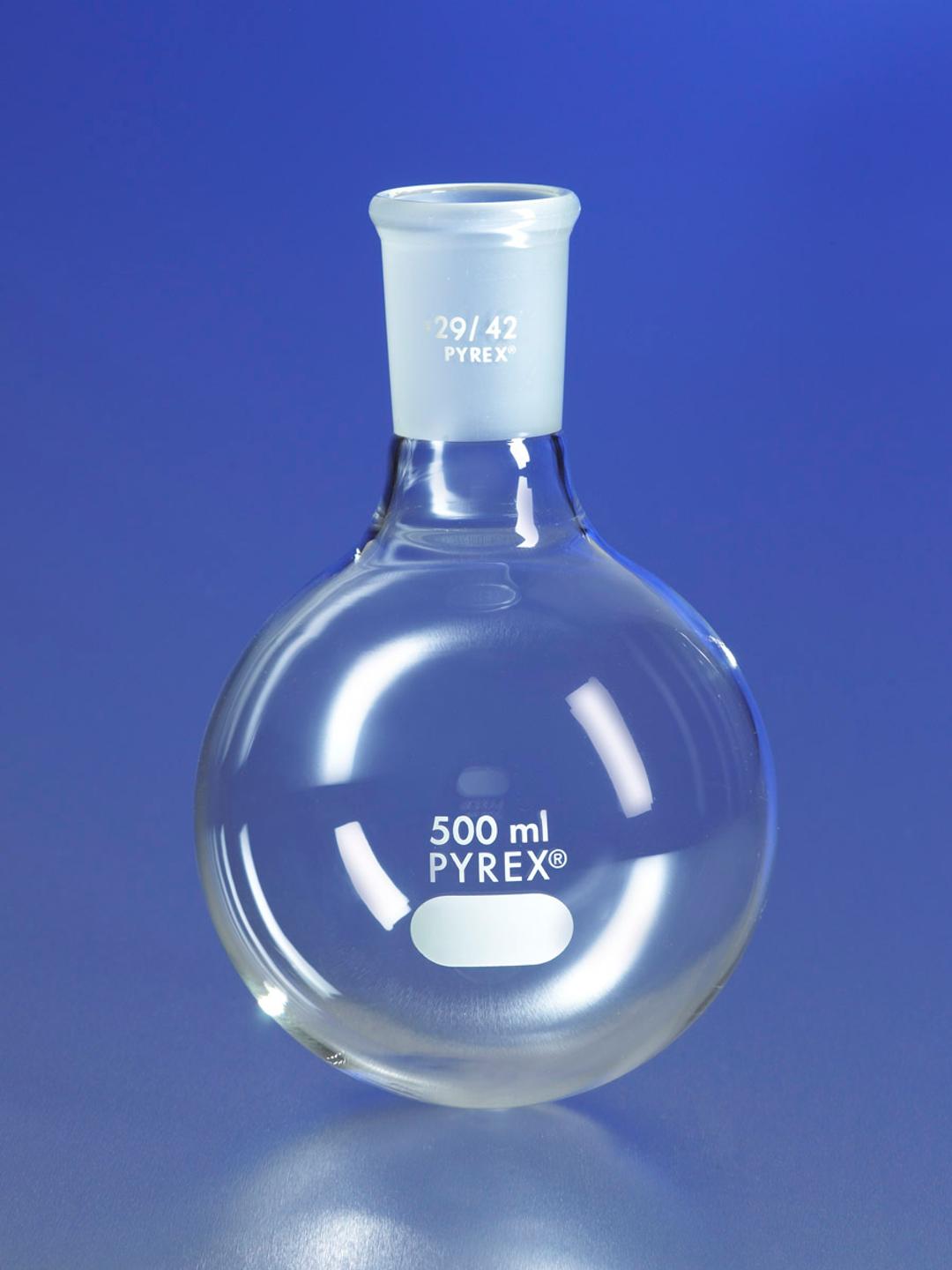 PYREX® 1L Short Neck Boiling Flask, Round Bottom, 29/42 Standard Taper Joint - Corning Life Sciences - Life Sciences