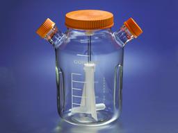 6L Corning® Reusable Glass Spinner Flask with 120 mm Flat Center Cap and 2 Angled Sidearms - Corning Life Sciences - General Lab