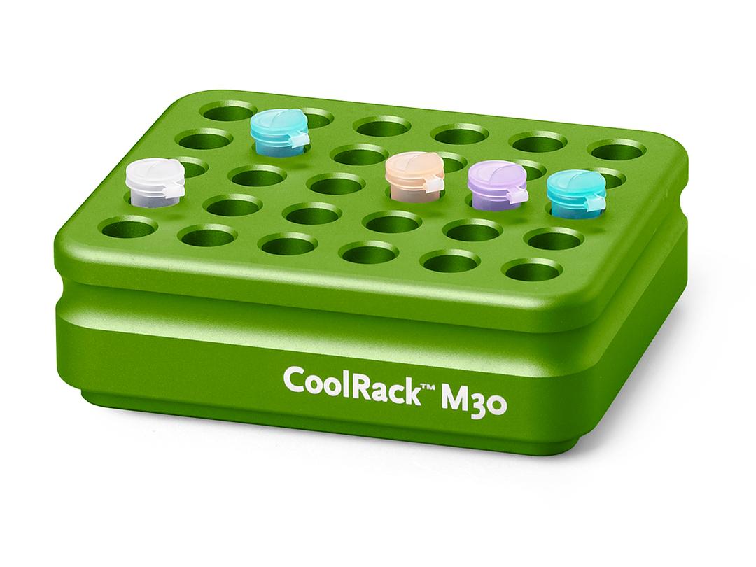 Corning® CoolRack M30, Holds 30 x 1.5 or 2 mL Microcentrifuge Tubes, Green - Corning Life Sciences - General Lab