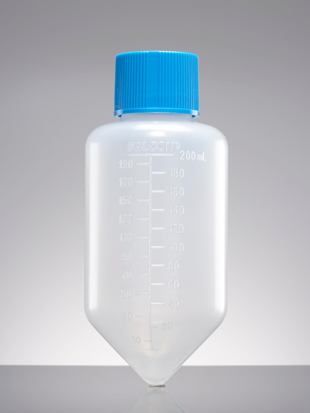 Falcon® 225 mL PP Centrifuge Tube, Conical Bottom, with Plug Seal Screw Cap, Sterile, 8/Bag, 48/Case - Corning Life Sciences