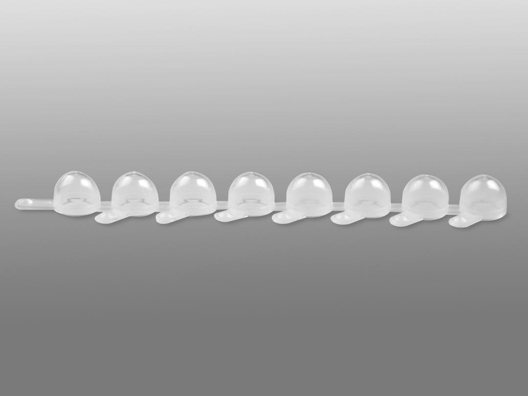 Axygen® 96-well Polyethylene Cluster Tube 8-Cap Strips, Sterile, 120 Strips/Pack, 5 Packs/Case - Corning Life Sciences