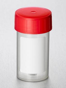 Corning® Gosselin™ Straight Container, 60 mL, PP with Label, Red Screw Cap, Assembled, Sterile, 70/Bag, 700/Case - Corning Life Sciences