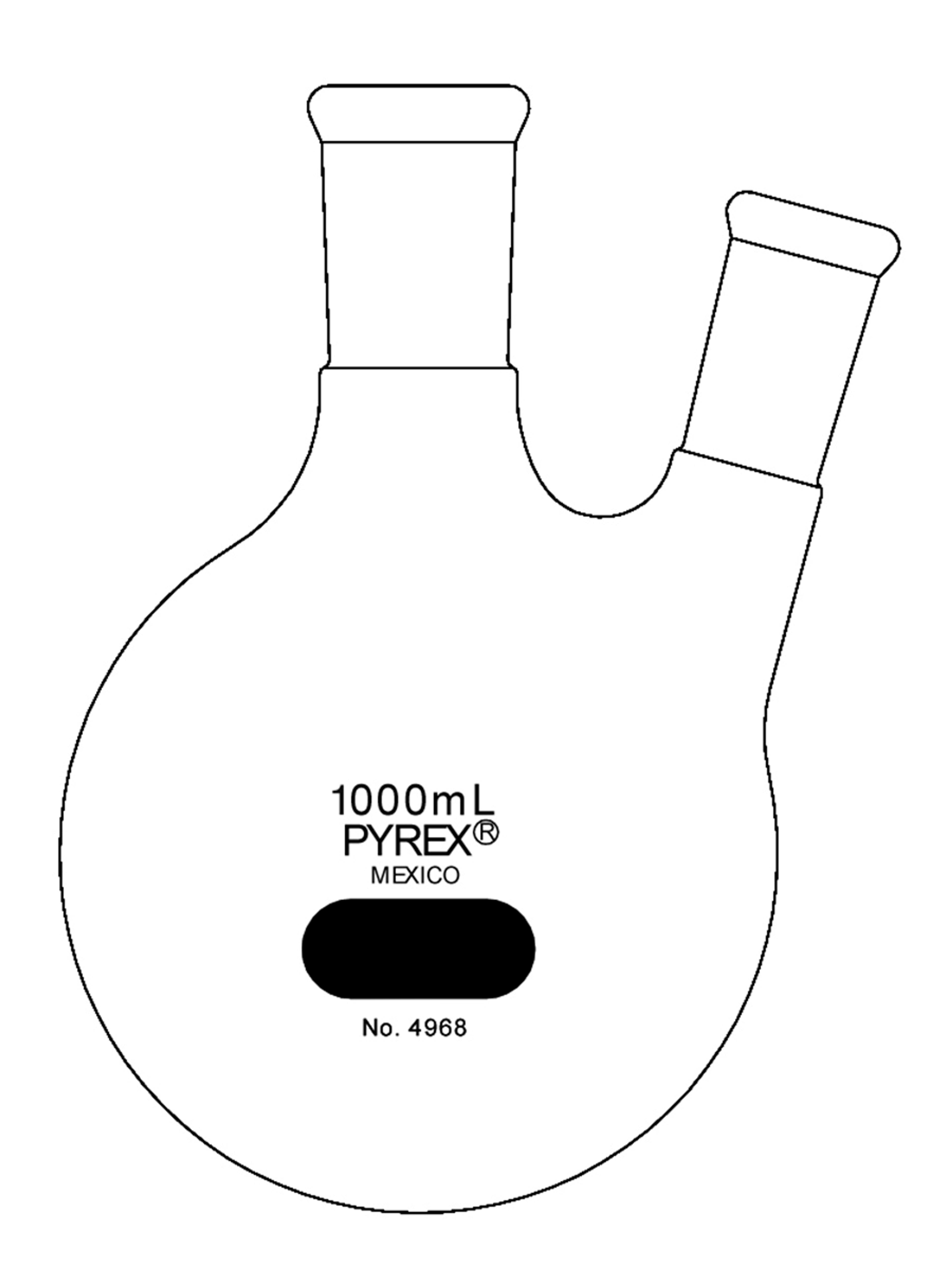 PYREX® Replacement 1L Two Neck Boiling Flask - Corning Life Sciences - General Lab