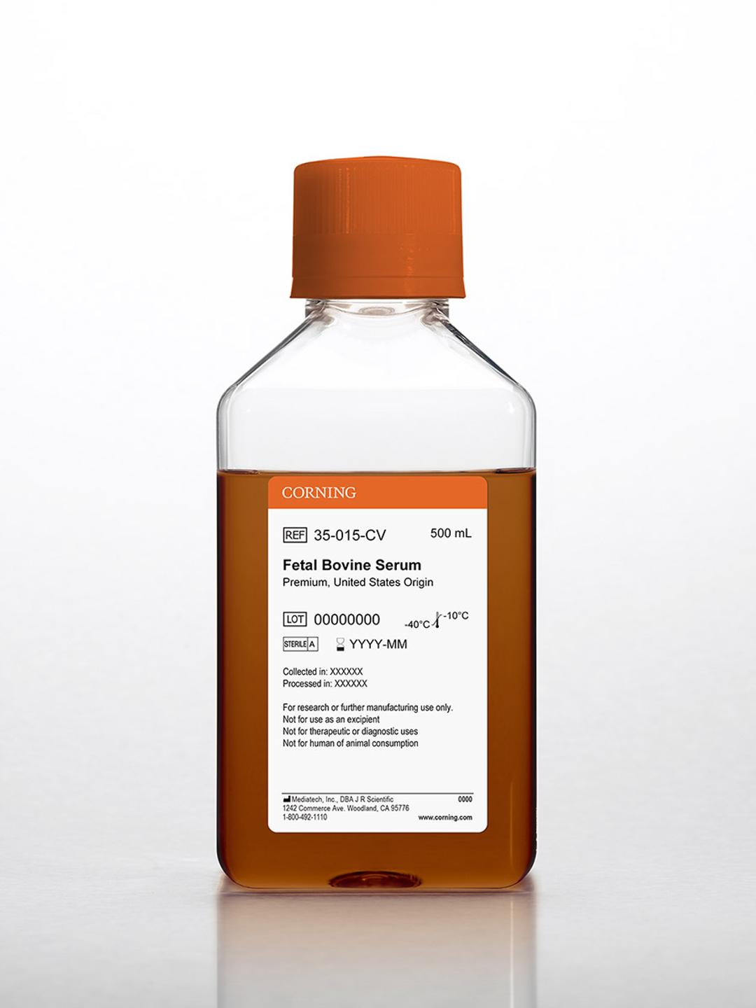 Corning® Fetal Bovine Serum, 500 mL, Premium, United States Origin - Corning Life Sciences