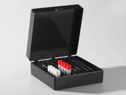 Axygen® Microcentrifuge Tube Storage Box, 100 x 1.5 to 2.0 mL, Opaque Black - Corning Life Sciences