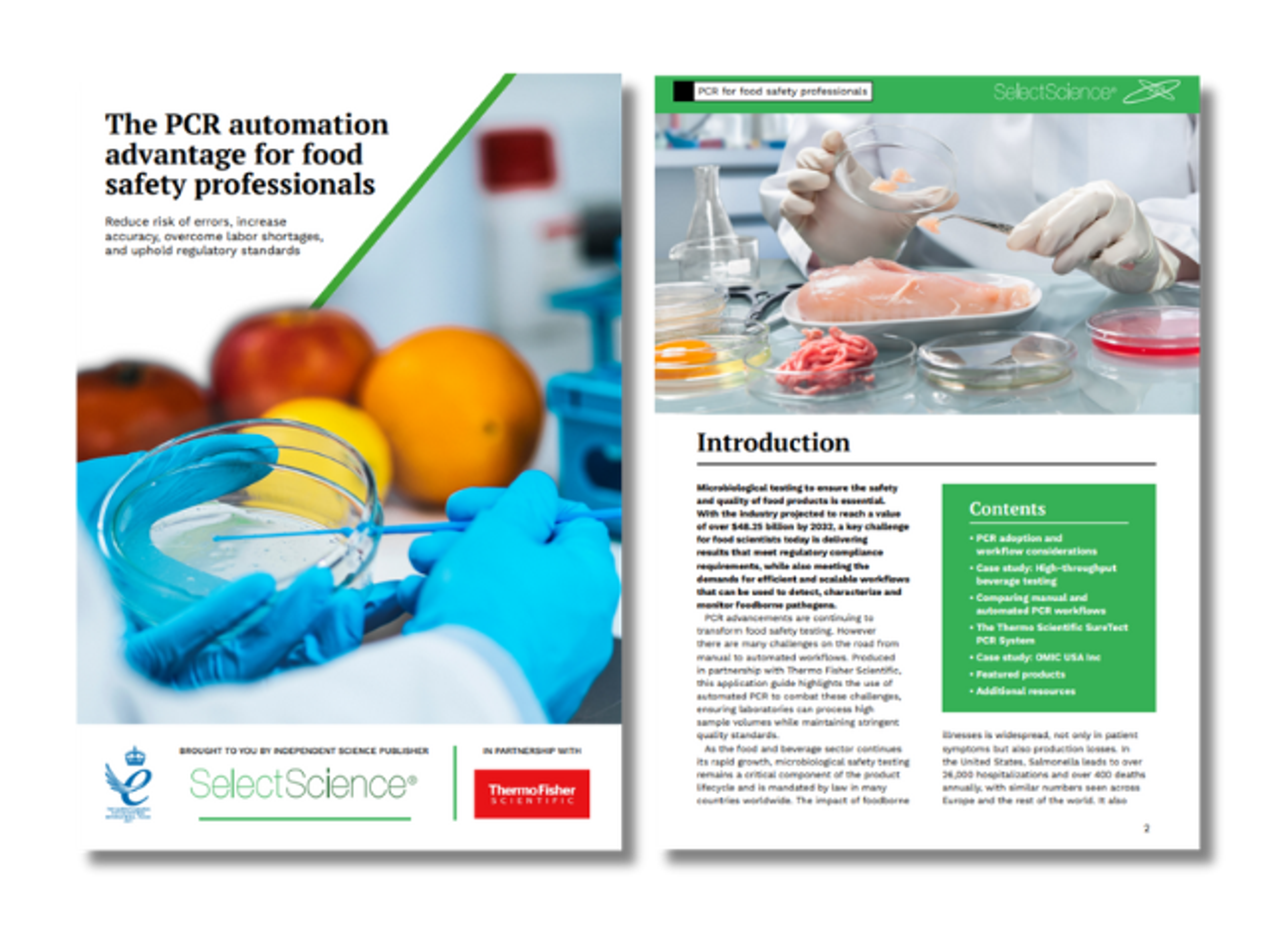 Scientist using automated PCR system for food safety testing in laboratory