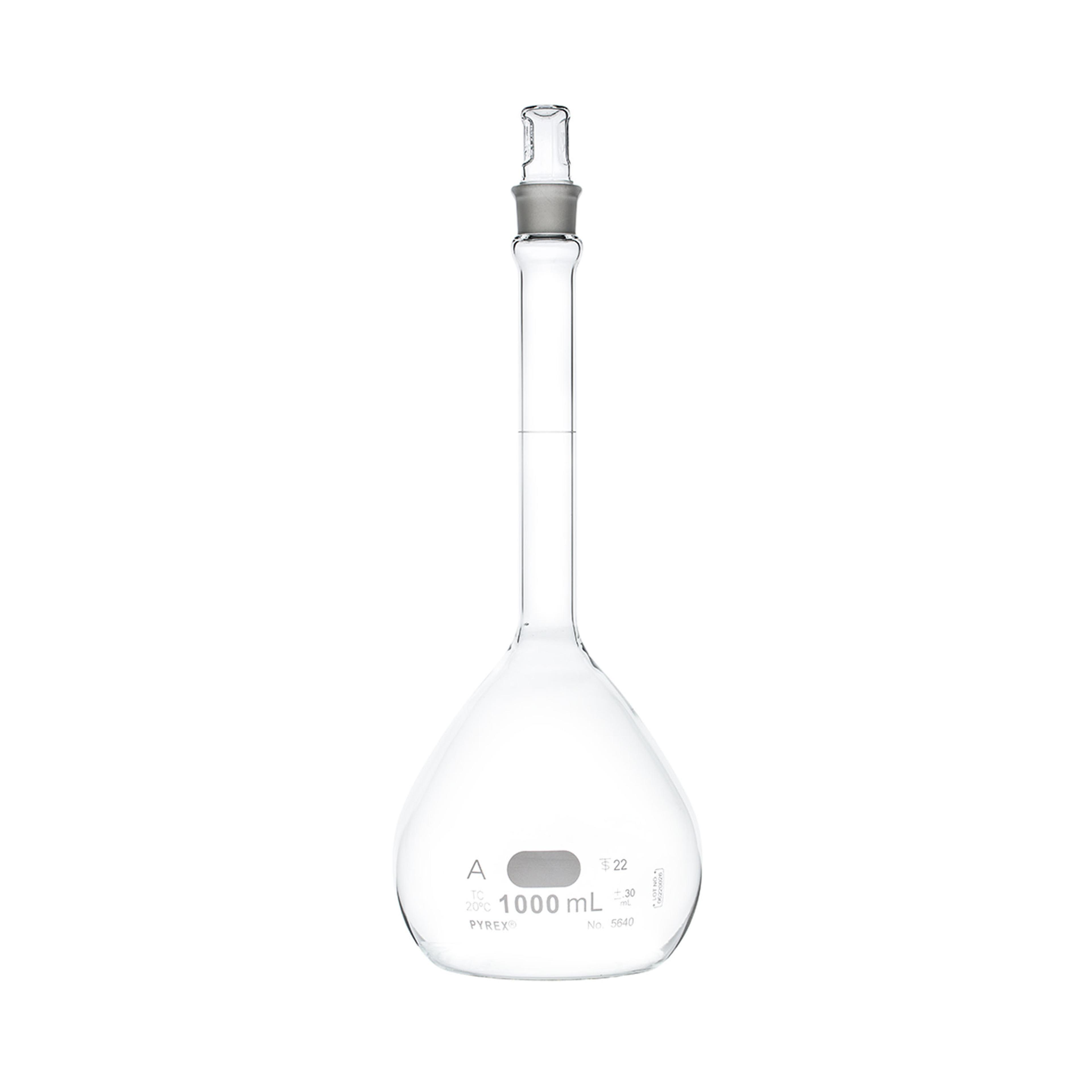 PYREX® 1L Class A Volumetric Flasks with PYREX® Glass Standard Taper Stopper - Corning Life Sciences - General Lab