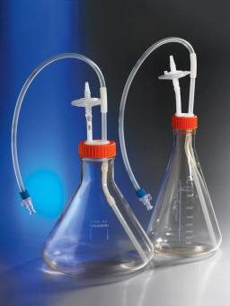 Corning® 3L Polycarbonate Erlenmeyer (Fernbach Design) Flask with 1/4 Dip Tube, 0.2 µm Vent, MPC Male Disconnect, Sterile - Corning Life Sciences - Life Sciences