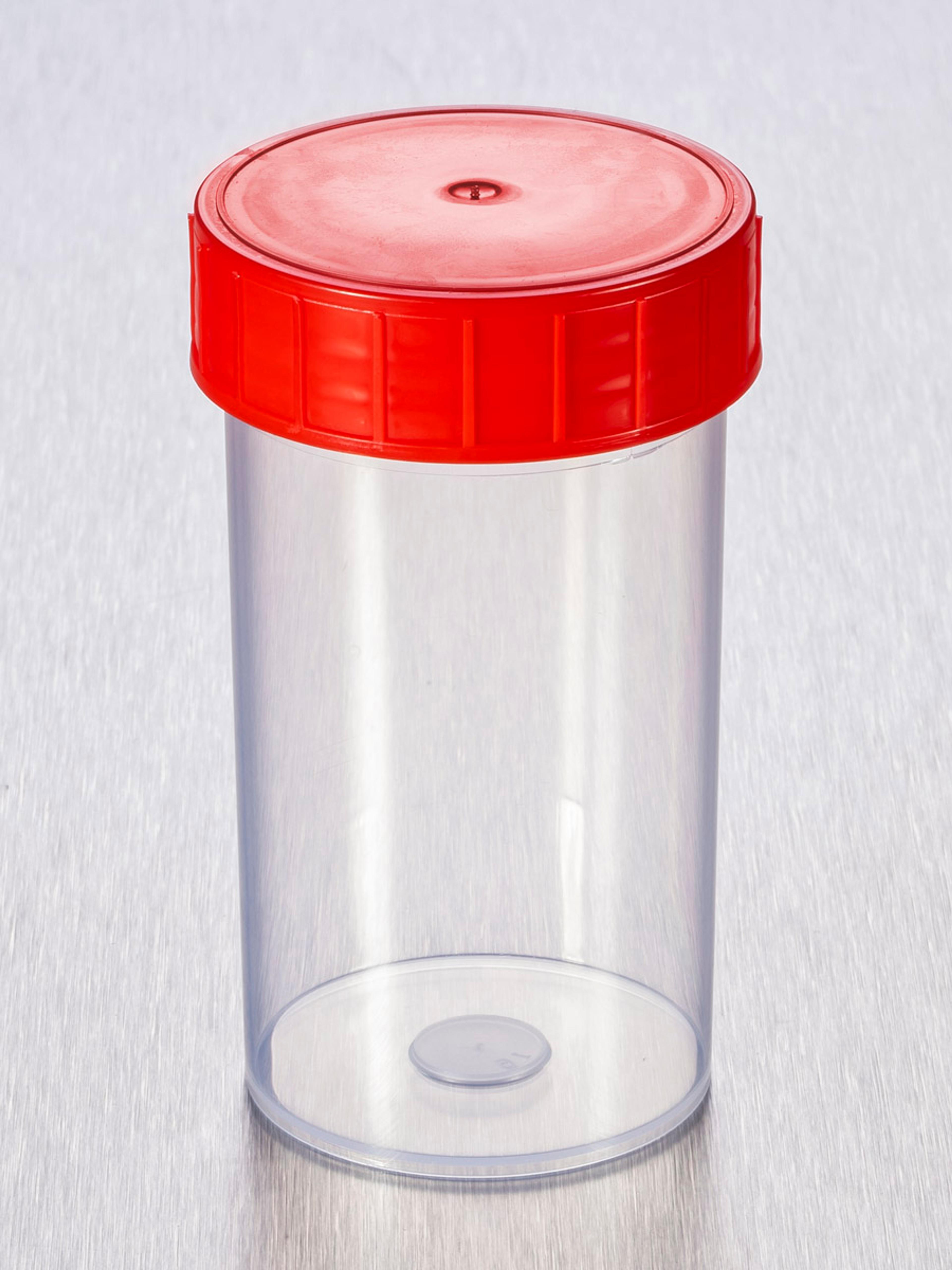 Corning® Gosselin™ Straight Container, 180 mL, PP, Red Screw Cap, Assembled, 264/Case - Corning Life Sciences