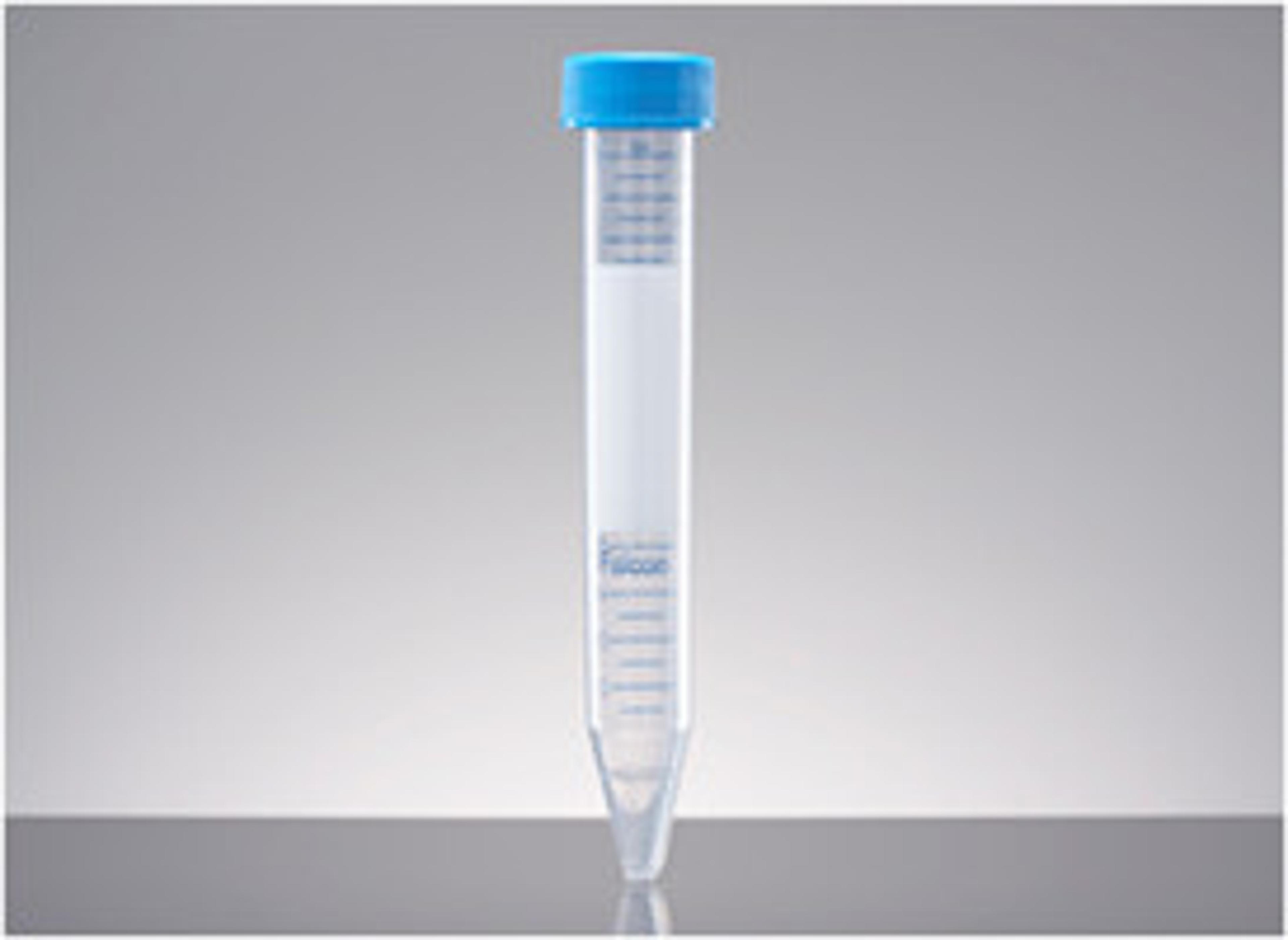 Falcon® 15 mL High Clarity PP Centrifuge Tube, Conical Bottom, with Dome Seal Screw Cap, Sterile, 50/Rack, 500/Case - Corning Life Sciences