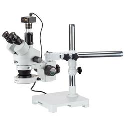 7X-90X Trinocular 80-LED Zoom Stereo Microscope on Boom Stand + 3MP USB Camera - Amscope - Life Sciences