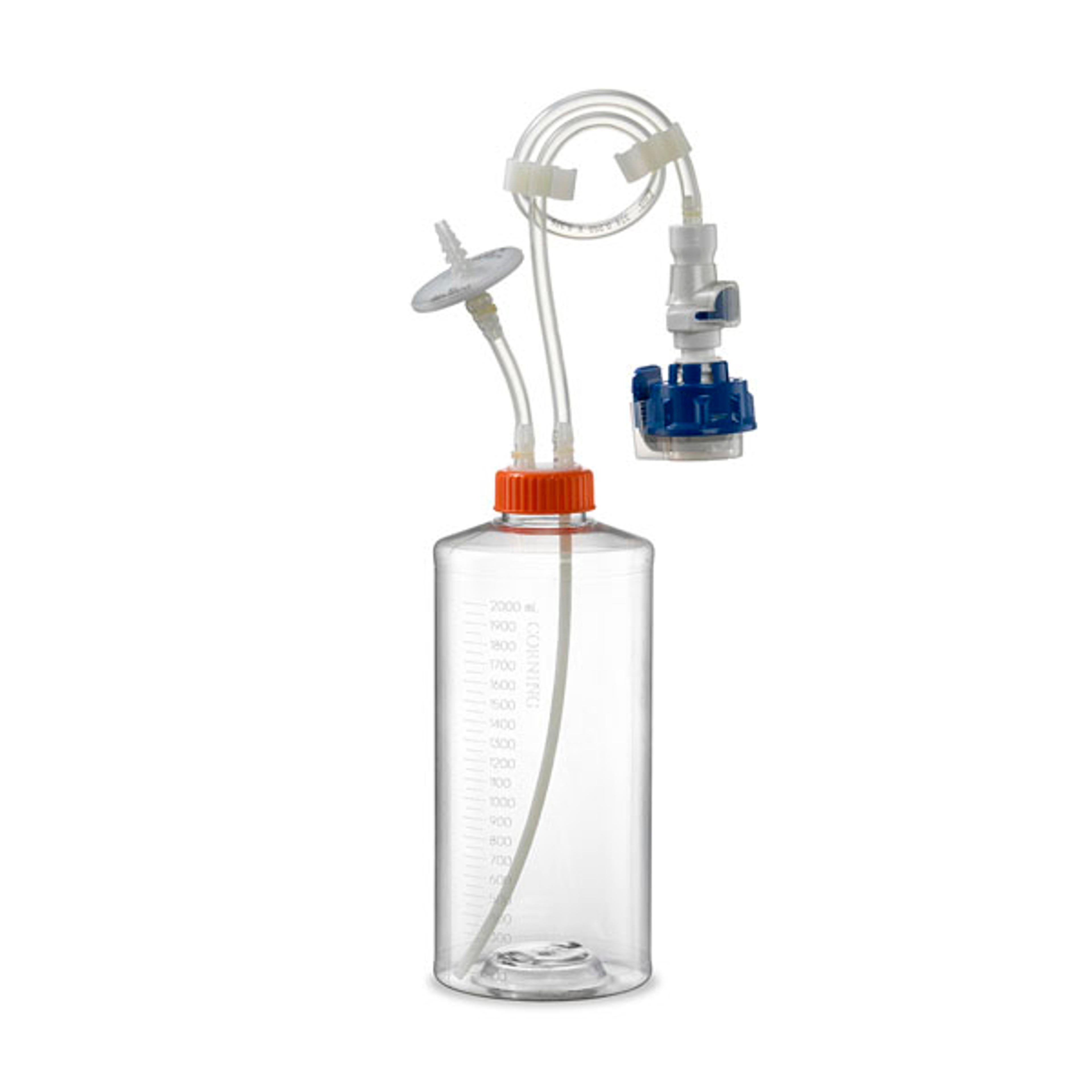 Corning® Ascent® 2L Roller Bottle for storage with ¼” Aseptic Disconnector - Corning Life Sciences - General Lab