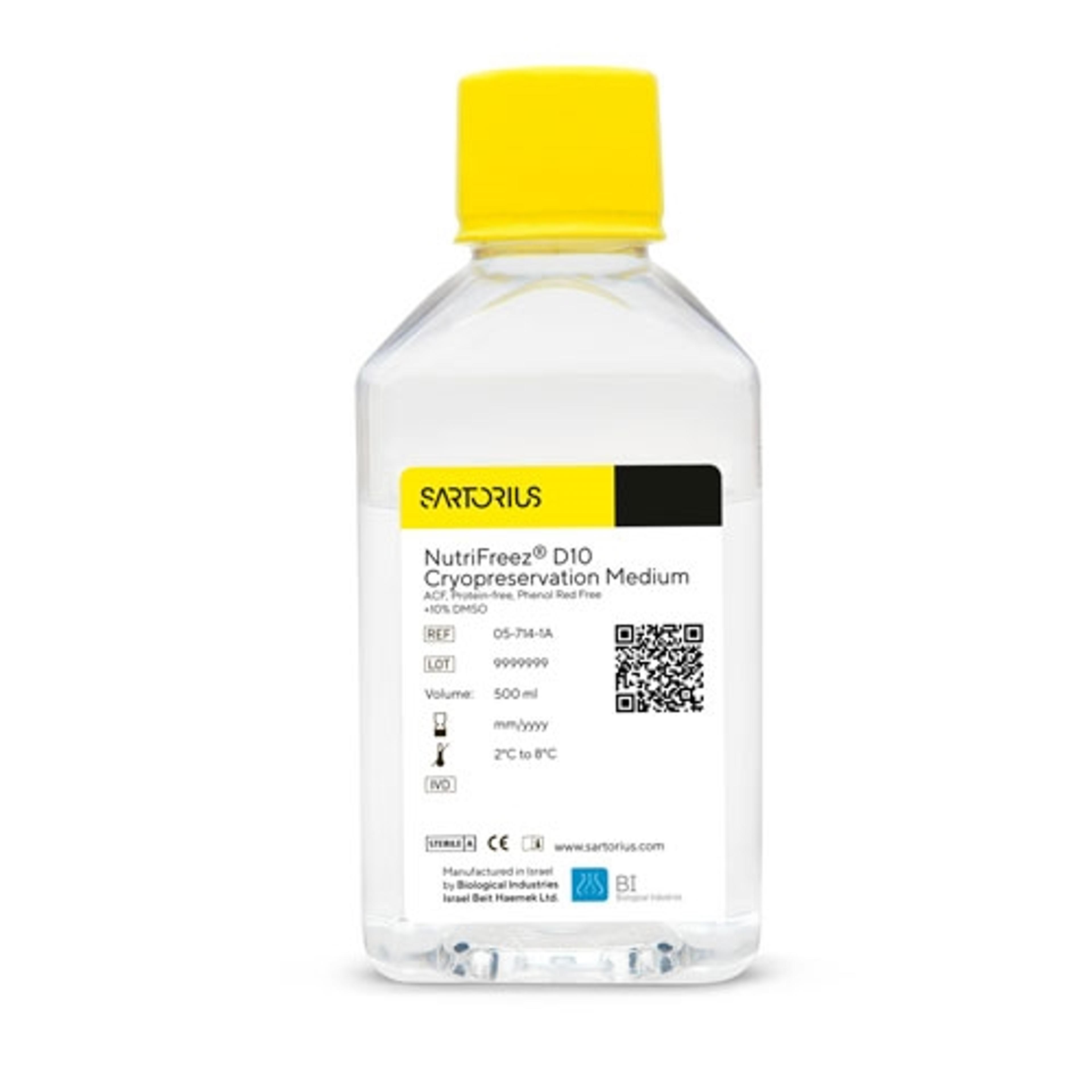 NutriFreez® D10 Cryopreservation Medium without Phenol Red - Sartorius Group - Life Sciences