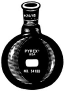 PYREX® 250 mL Low Actinic Short Neck Boiling Flask, Flat Bottom, 24/40 Standard Taper Joint - Corning Life Sciences - General Lab