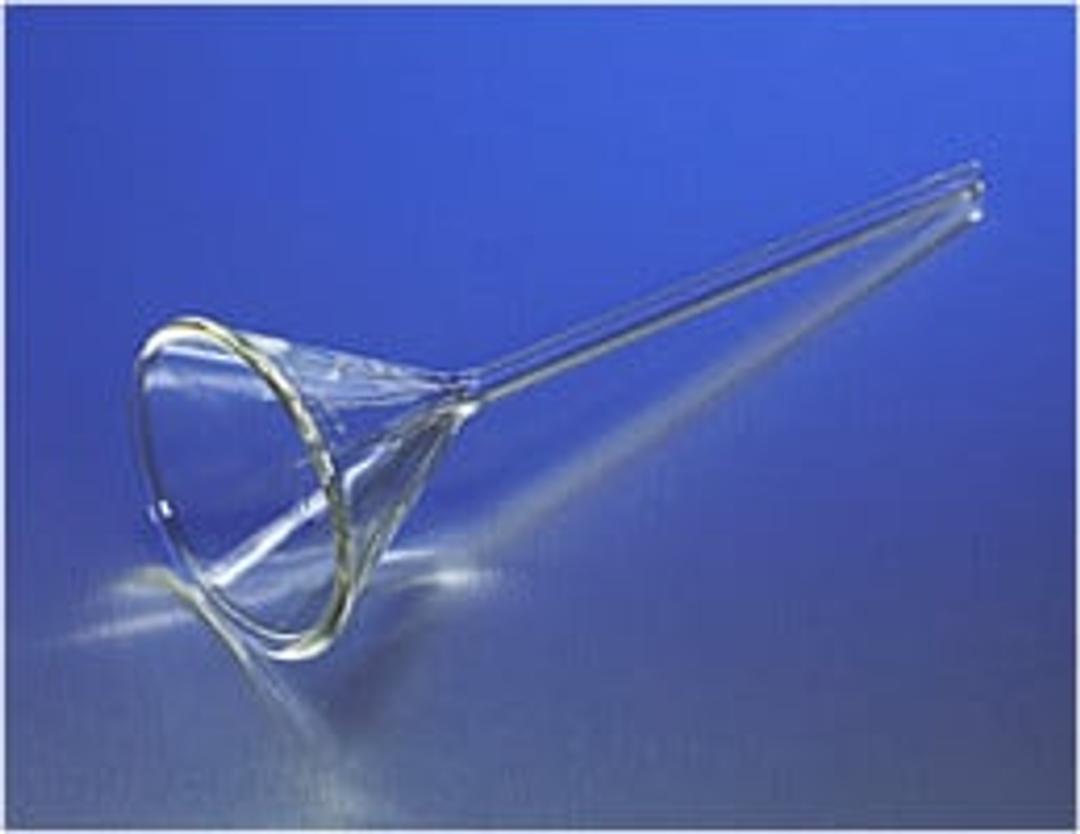 PYREX® 65 mm Diameter 60° Angle Fluted Funnel with Long Stem - Corning Life Sciences - General Lab