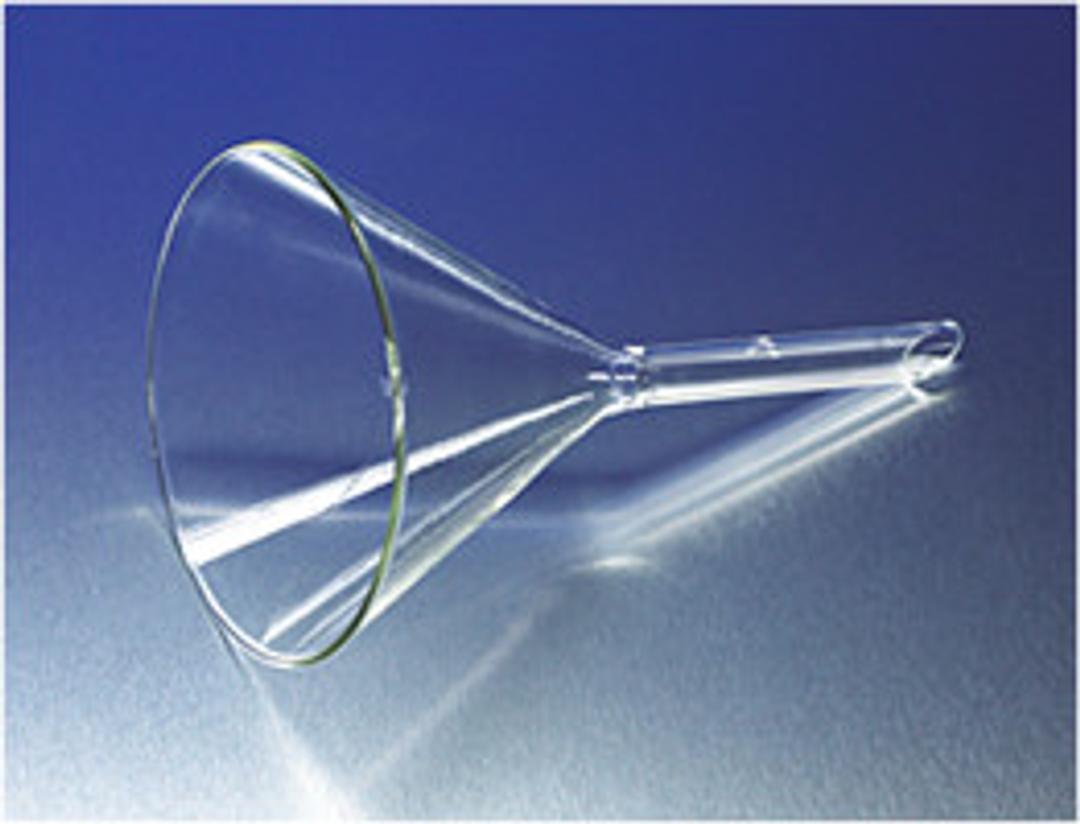 PYREX® Plain 147 mm Diameter 60° Angle Funnel with Long Wide Stem - Corning Life Sciences