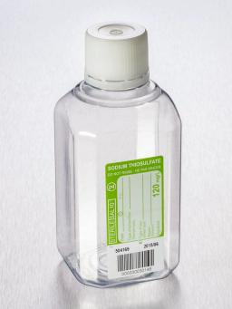 Corning® Gosselin™ Water Sampling Octagonal PET Bottle, 500 mL, Graduated, 120 mg/L Sodium Thiosulfate, 31 mm Tamper-evident Cap, Sterile, 12/Pack, 120/Case - Corning Life Sciences