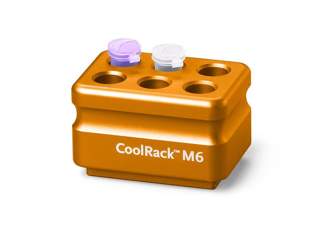 Corning® CoolRack M6, Holds 6 x 1.5 or 2 mL Microcentrifuge Tubes, Orange - Corning Life Sciences - General Lab