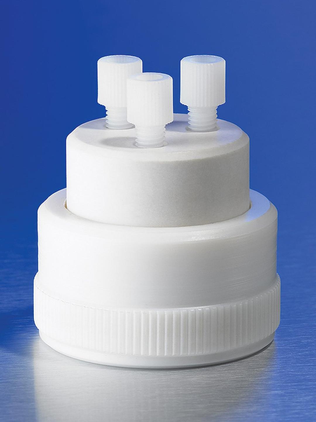 PYREX® Three-Hole Mobile Phase Delivery Screw Cap, GL45 - Corning Life Sciences - General Lab