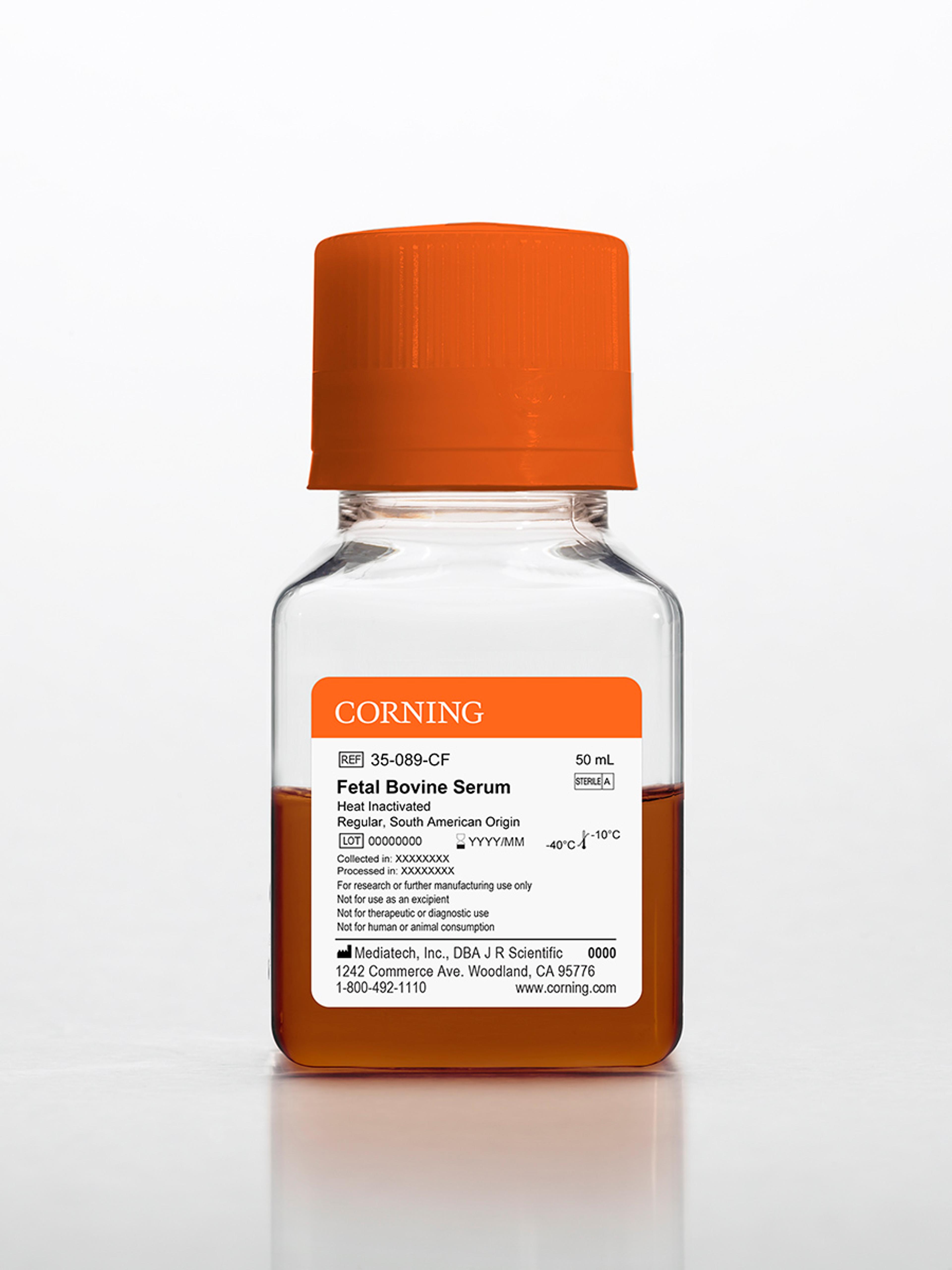 Corning® Fetal Bovine Serum, 50 mL, Regular, South American Origin (Heat Inactivated) - Corning Life Sciences