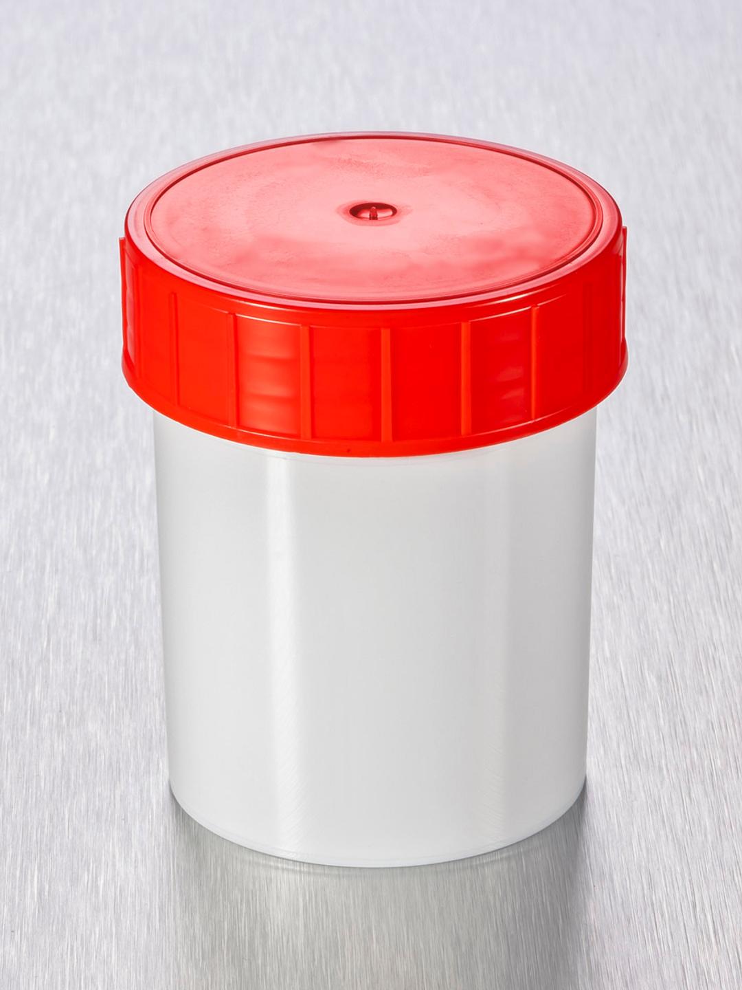 Corning® Gosselin™ Straight Container, 125 mL, White PP, Red Screw Cap, Assembled, 380/Case - Corning Life Sciences