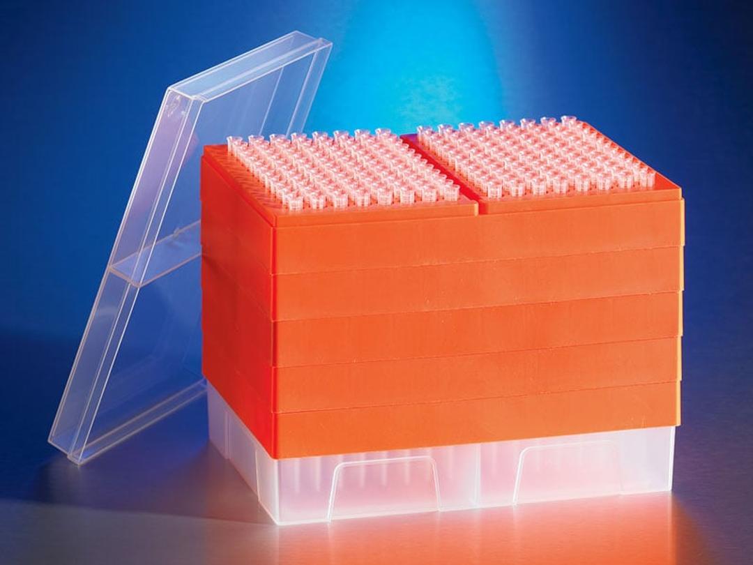 Corning® DeckWorks 0.1 - 10 µL Pipet Tip Station, Graduated, Sterile, Polypropylene, 192 Tips/Layer, 5 Layers/Pack, 5 Packs/Case - Corning Life Sciences