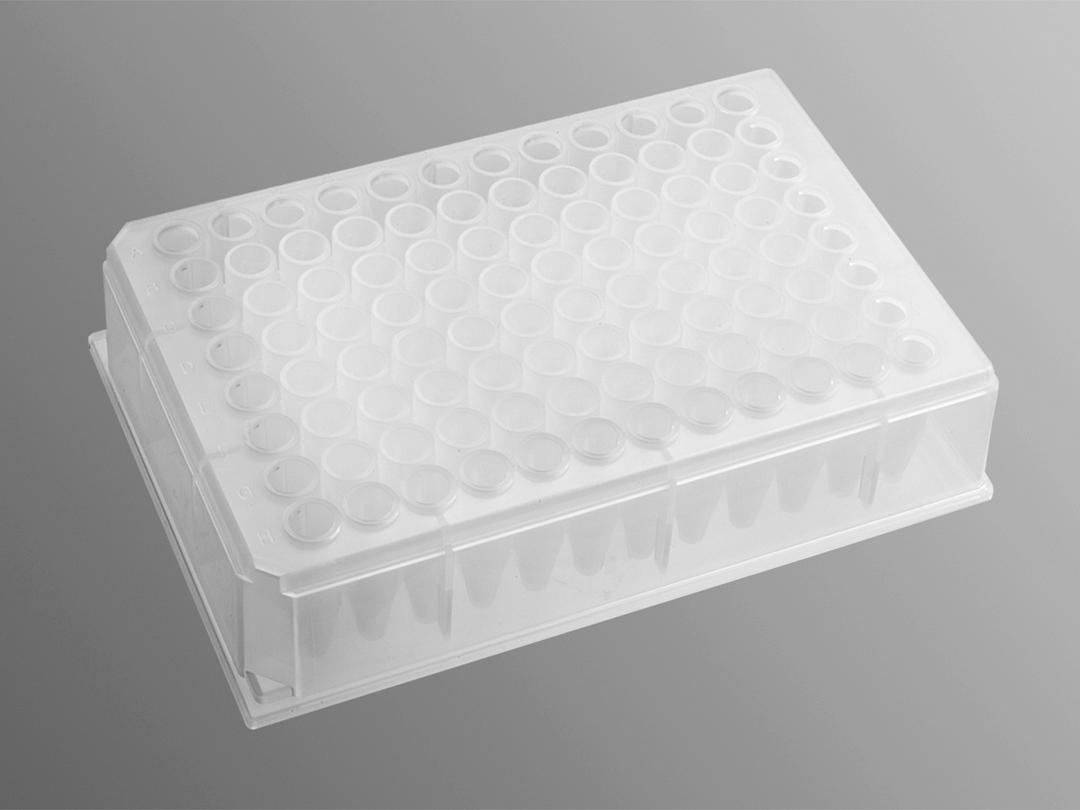 Axygen® 96-well Clear V-Bottom 600 µL Polypropylene Deep Well Plate, 5 per Pack, Nonsterile - Corning Life Sciences - Life Sciences