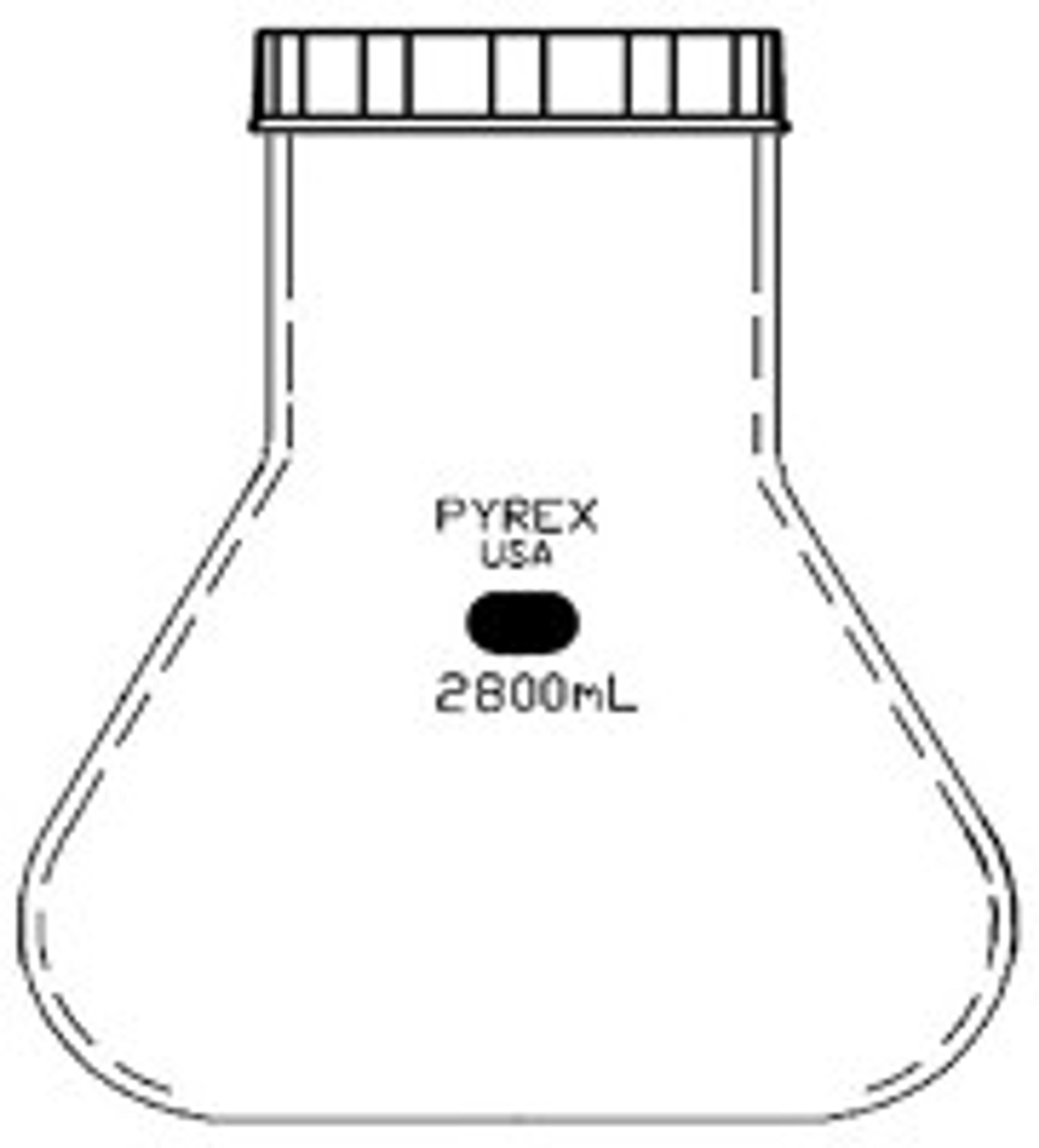 PYREX® 2800 mL Fernbach-Style Culture Flask with Screw Cap - Corning Life Sciences - General Lab