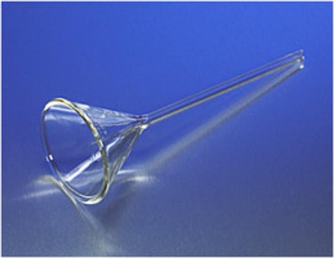 PYREX® 75 mm Diameter 60° Angle Fluted Funnel with Long Stem - Corning Life Sciences